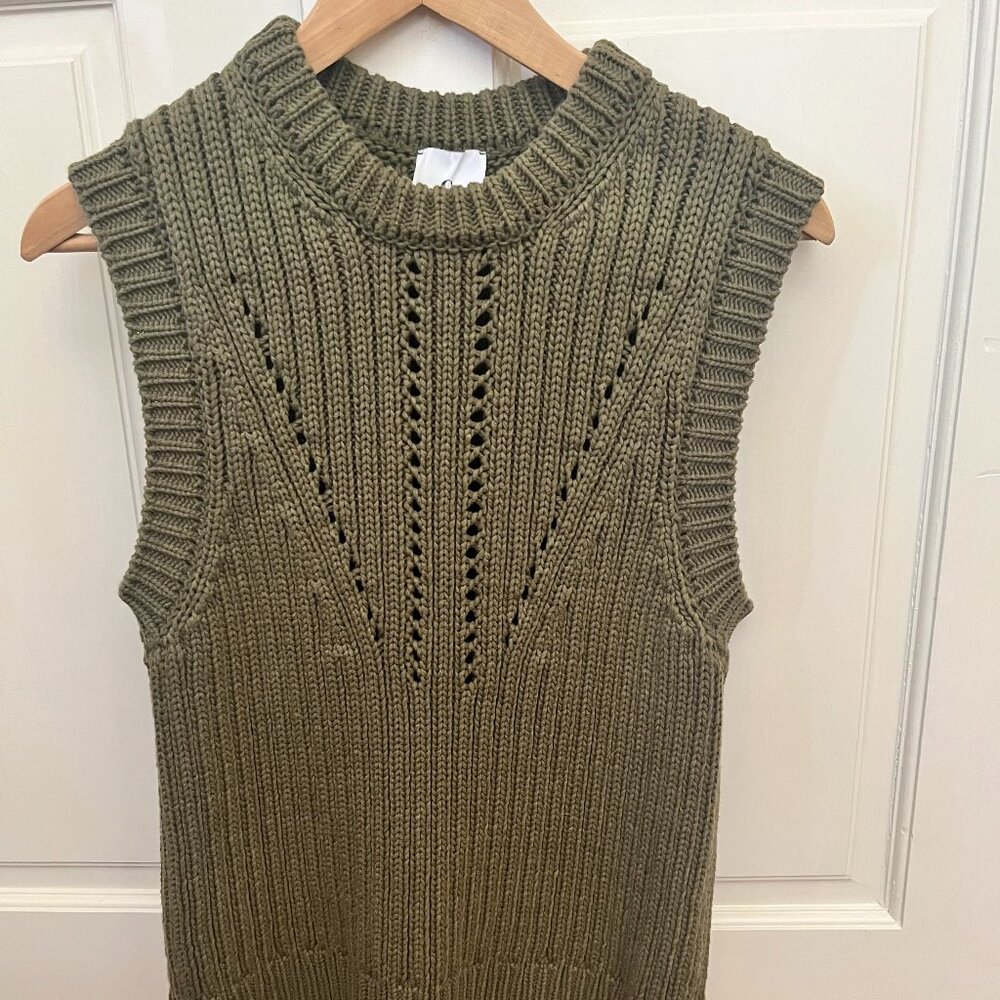 G. Label by GOOP Chandler Drop-Stitch Vest | Light Olive | Size XS
